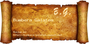 Bumbera Galatea névjegykártya